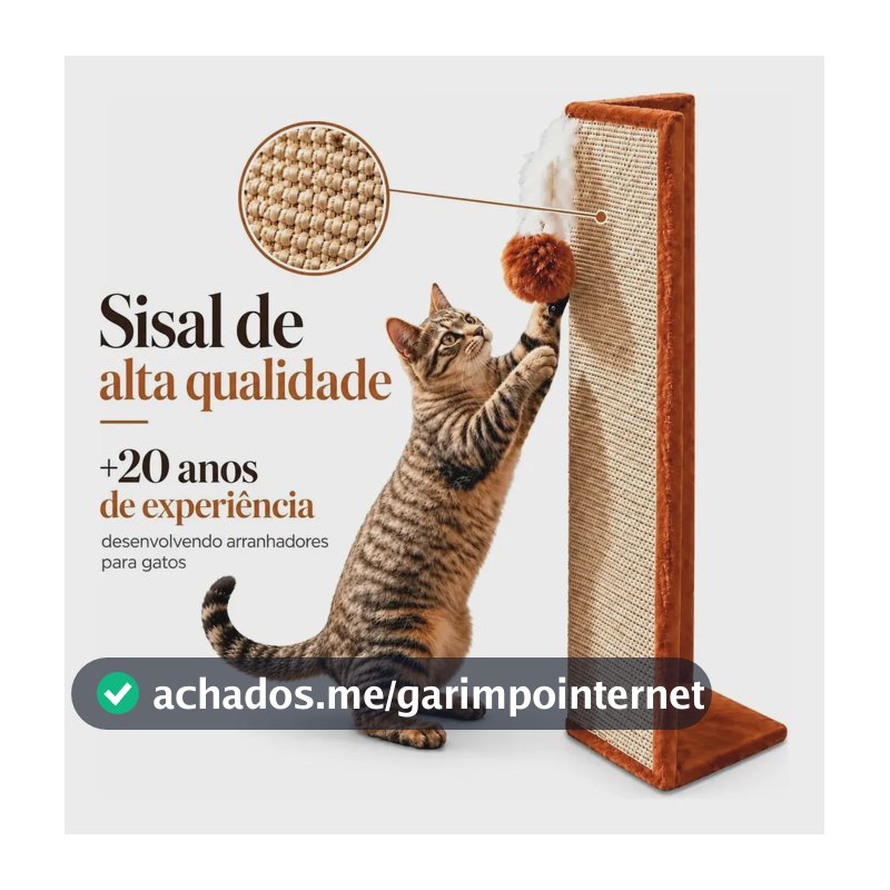 Arranhador Gato Protetor Canto Sofá Cama Sisal Brinquedo Pet Marrom