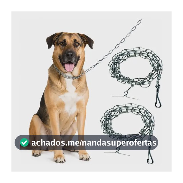 Kit 2 Correntes Guias De Metal N3 Para Cachorro Medio Porte Prateado