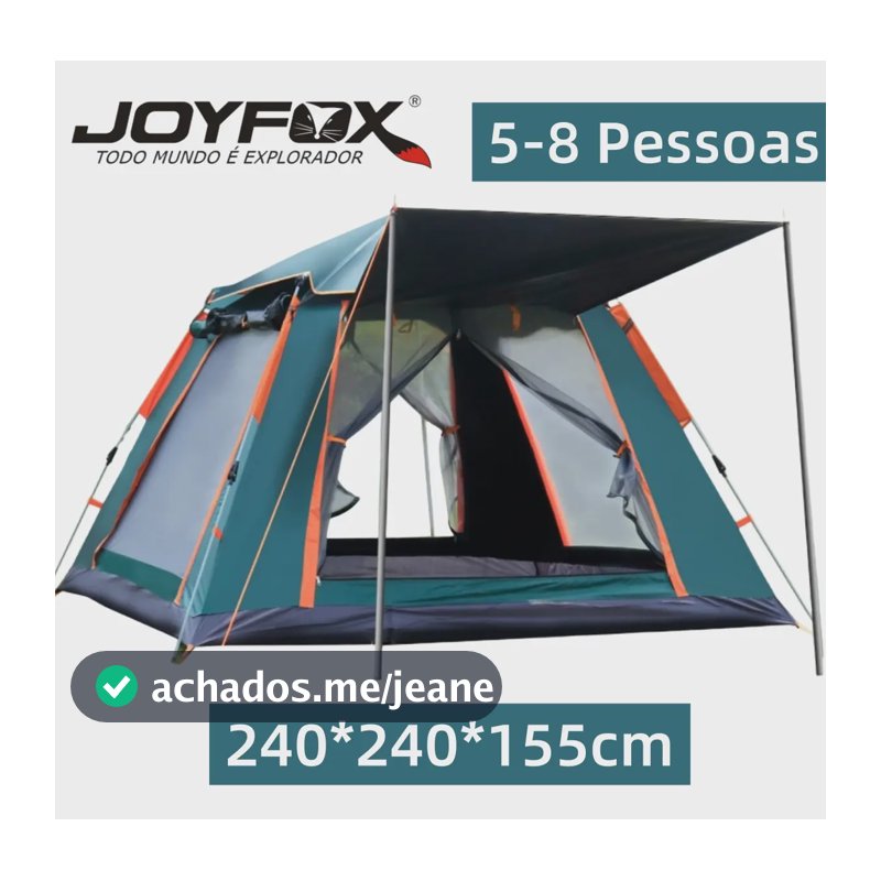 Joyfox BA-301 Cor Verde-escuro Barraca Camping Automatica Upf 50+ Impermeavel 1500mm Grande Para 5-8 Pessoas