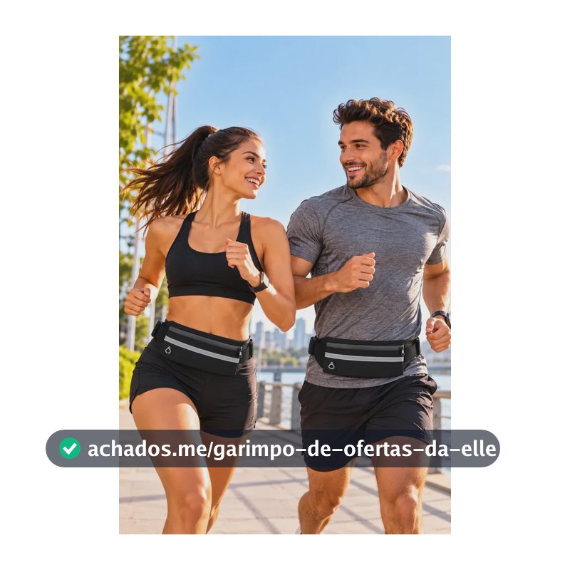 Kit 2 Pochetes Esportivas Estocasa Pretas Para Celular, Corrida e Academia