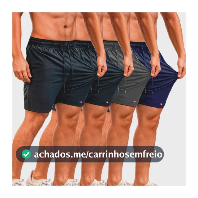 Kit 4 Bermuda Shorts Tactel Sandrini Elastano Academia Praia Sortidos Liso P
