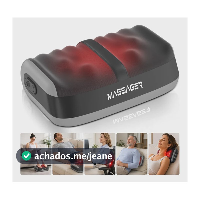 Massageador De Pés Elétrico Buaerfa Portátil com Aquecimento E Rolos, Shiatsu, Massagem Para Pernas E Panturrilhas, Presente Para Homens E Mulheres, Ideal Casa E Escritório, 127/220V universal