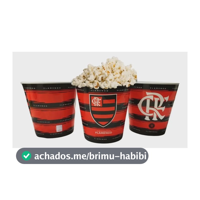 Balde Pipoca Criança Infantil 2,5l Time Flamengo Oficial Vermelho