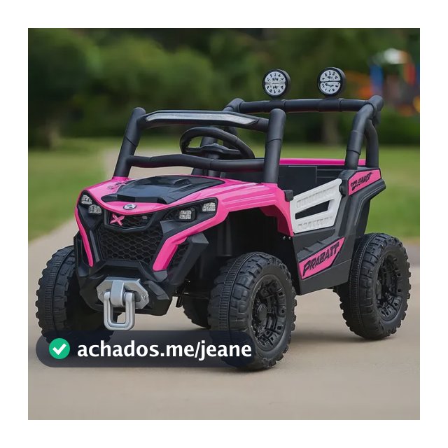 Carro Jipe Elétrico Infantil Controle Remoto Pedal Sons Cor Rosa