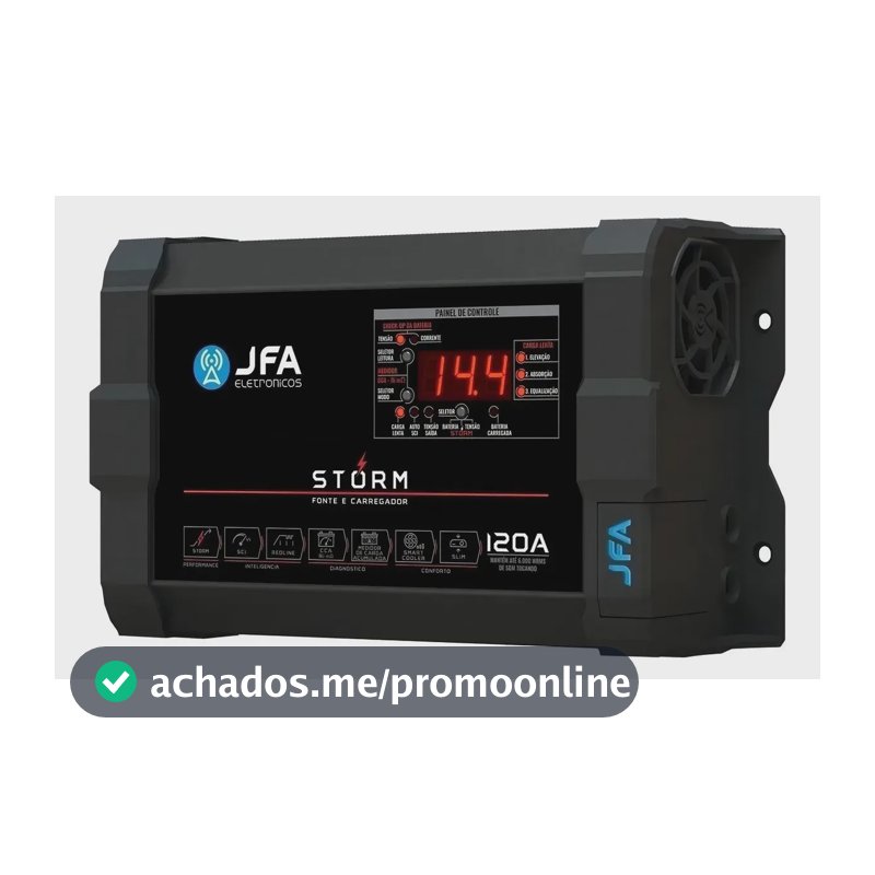 Fonte Carregador JFA Storm 120A Bivolt para Som Automotivo