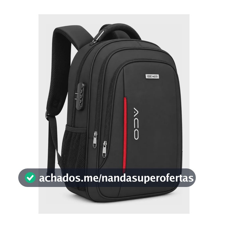 Mochila Notebook 17 Polegadas Antifurto Impermeável 35L Cabo Aço Trava Senha USB Fone Escolar Faculdade Executiva Trabalho Viagem Unissex ECOMMIND