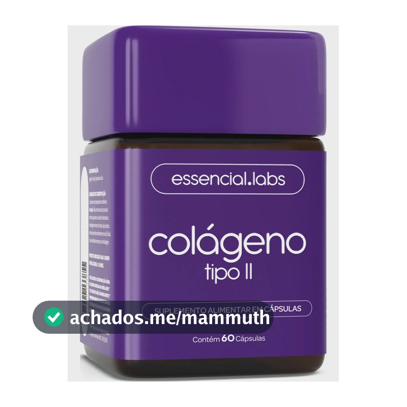 COLÁGENO TIPO 2 com 45mg - Fórmula Exclusiva com Máxima Concentração e Biodisponibilidade - 60 Cápsulas