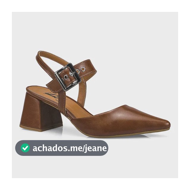 Scarpin Feminino Bico Fino Salto Bloco Com Fivela 18400