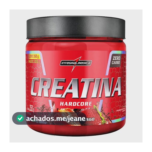 Creatina Integralmédica Monohidratada Hardcore em pó sabor Morango x 350g