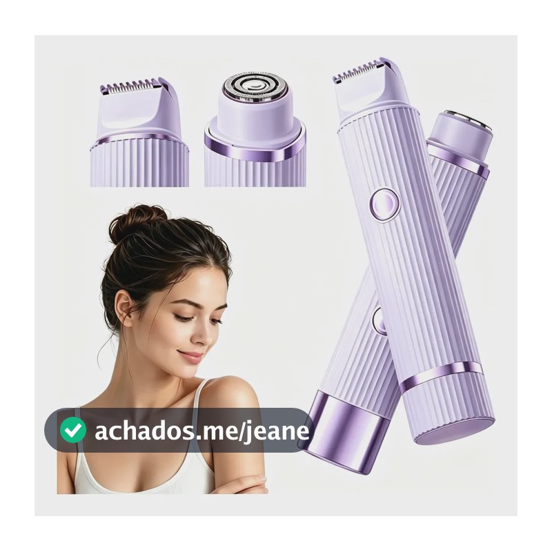 Depilador Elétrico Feminino Recarregável Indolor Dupla Roxo 127/220v