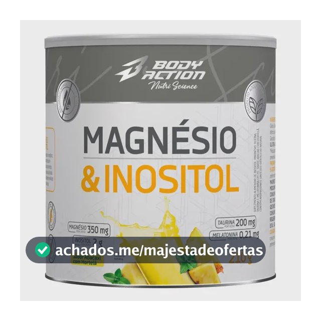 Mineral/vitamina Bodyaction Nutri Science Magnésio E Inositol Taurina Melatonina 210g Em Pó Sabor Abacaxi Com Hortelã X 210g