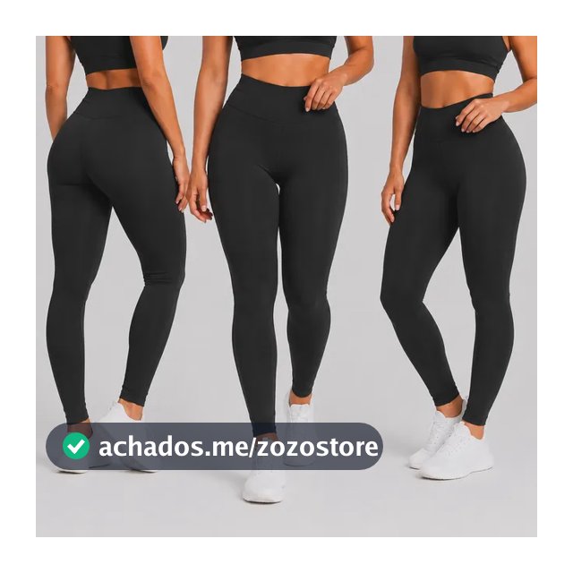 Kit 3 Calças Legging Cintura Alta Grossa Academia Treino