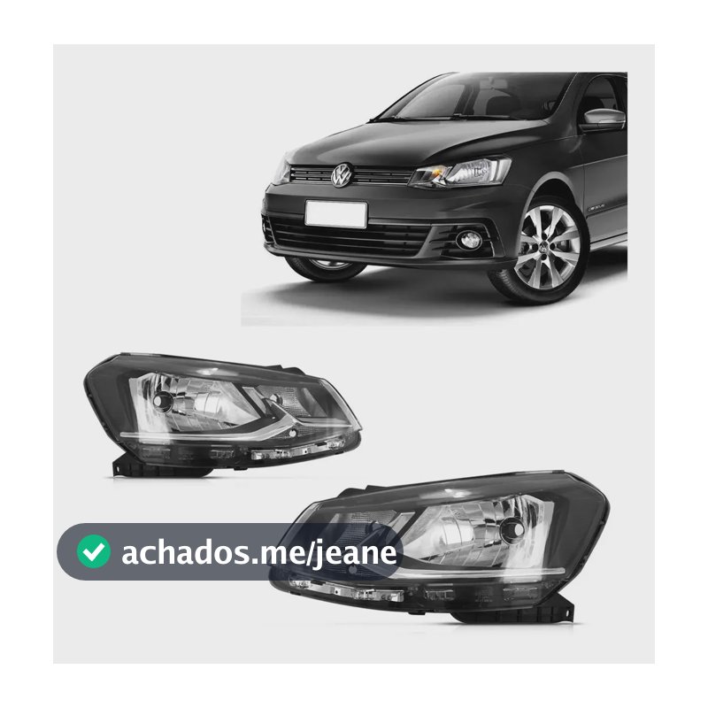 Par Farol Gol G7 2017 2018 Friso Cromado Foco Simples