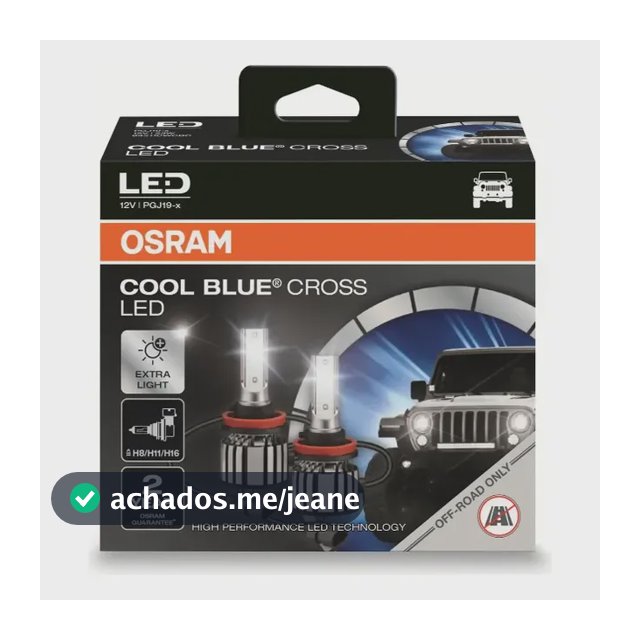 Par Lâmpada Osram Super Led Cool Blue Cross H8/h11/h16 6000k