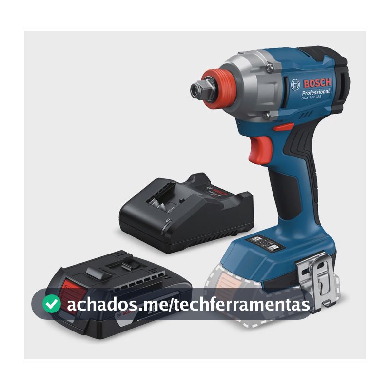 Parafusadeira E Chave De Impacto 1/2 Gdx 18v-285 Brushless Azul/vermelho 1 Bateria E Carregador Bosch