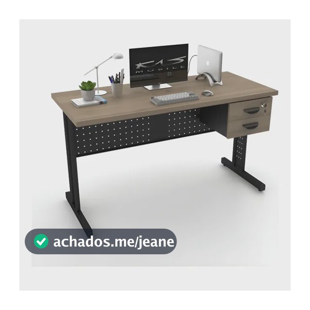 Mesa Para Escritório 1.37x60, Escrivaninha Comp30, V. Cores