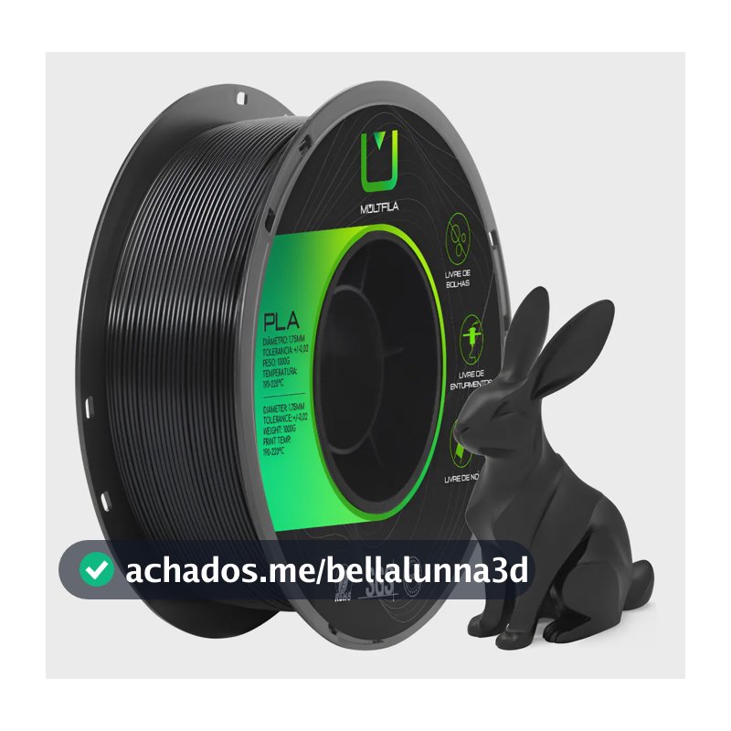 Filamento Pla Preto 1kg Multifila Impressora 3D