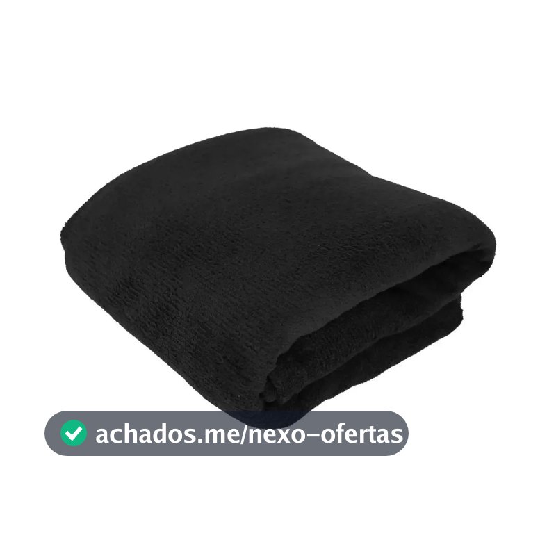 Manta Cobertor Micro Fibra 110 X 150cm - Cores Cor Preto Desenho do tecido Liso