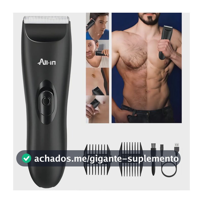 All-in Barbeador Eletrico Aparador De Pelos Areas Intimas Barba Homem Aparelho De Barbear Maquina De Cortar Cabelo Recarregável A Prova Da Agua Portatil