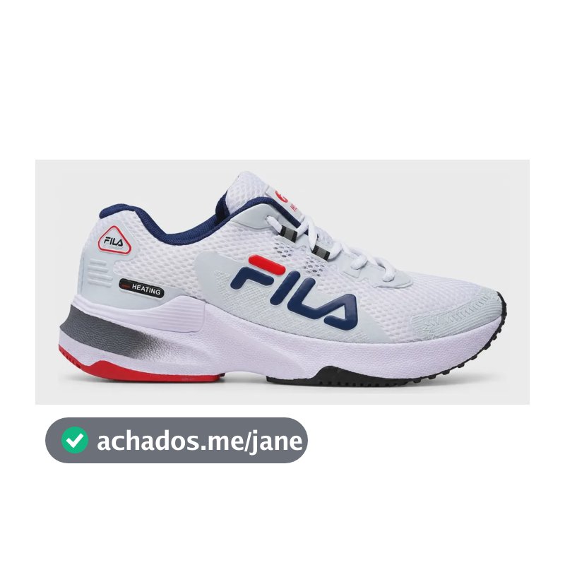 Tênis Fila Academia Corrida Caminhada Heating Leve Macio F Branco Vermelho 42 Br