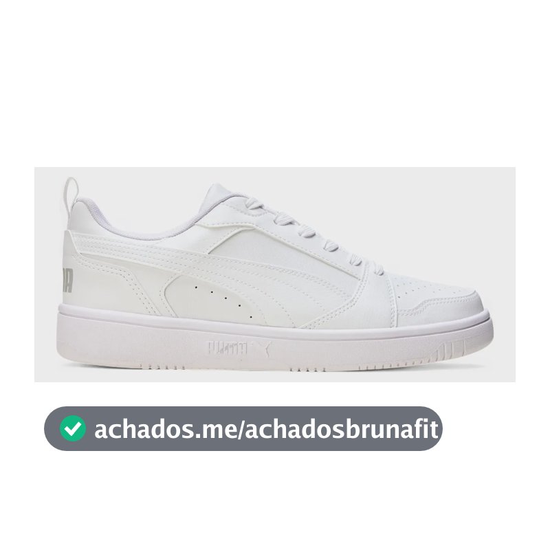 Tênis Casual Masculino Rebound V6 Low Puma Puma White-cool Light Gray Geométrico 42 Br