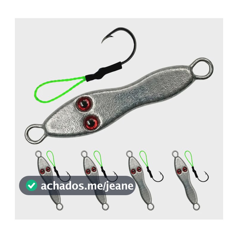 Jumping Jig Pesca Isca Suporte Hook Sem Pintura Kit 5un Jig Sapinho 20g - Chumbo