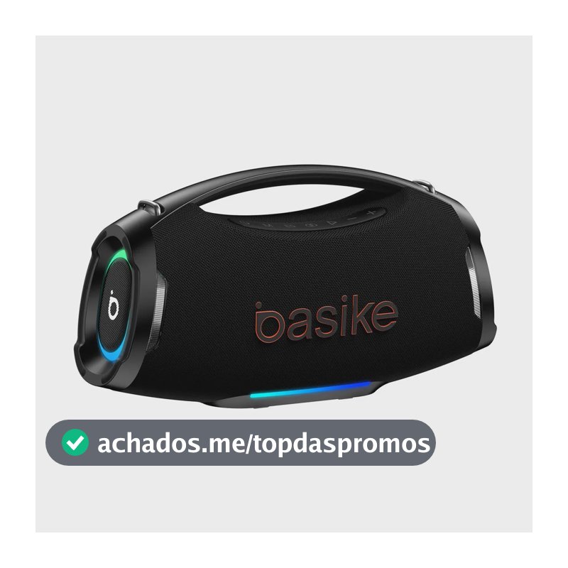 Caixa de Som Portátil Basike Bluetooth 200W Com Graves Reforçados e À Prova D'Água