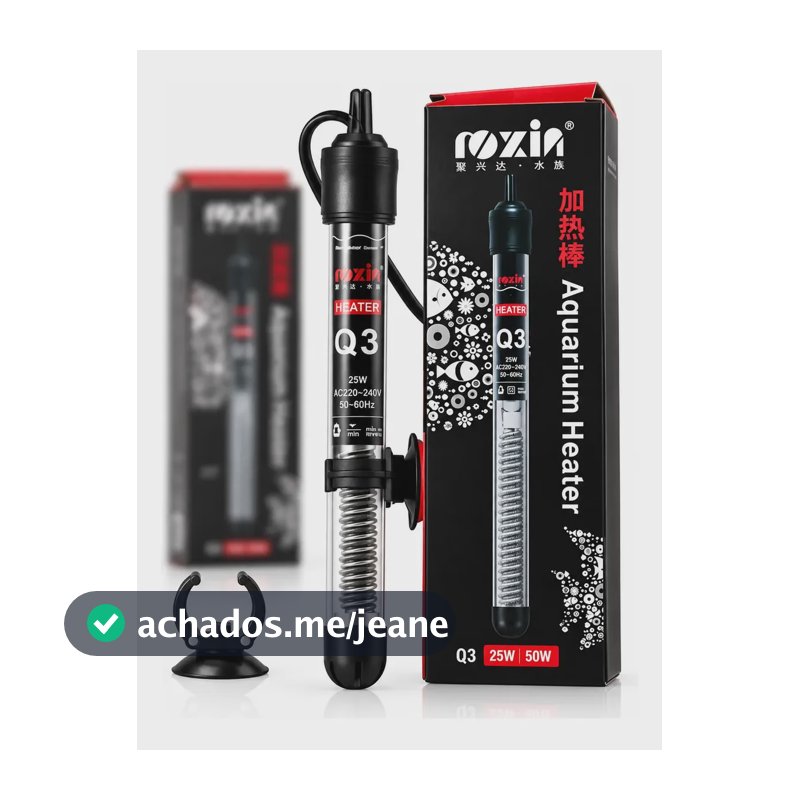 Termostato Com Aquecedor Roxin Q3 25w Para Aquário 127v 25 W