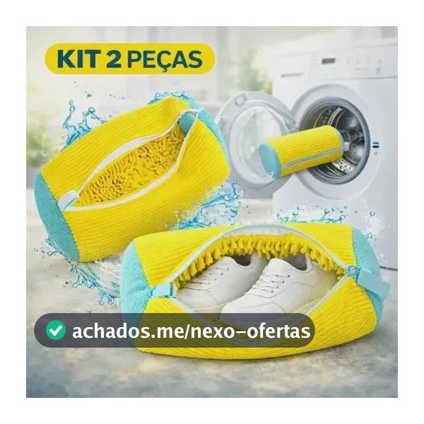Kit 2 Sacos De Lavagem Tênis Sapatos Multiuso Máquina Lavar Cor