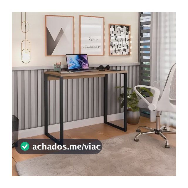 Escrivaninha Industrial Mesa Estudo Aparador Office Aço Mdf