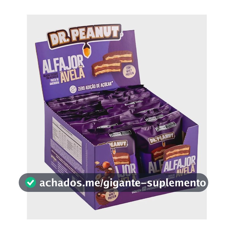 Alfajor Dr. Peanut 12un 420g Avelã Doce De Leite Brigadeiro
