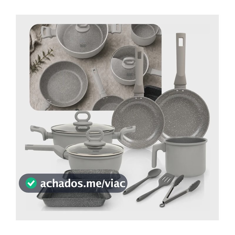 Jogo de Panelas Black+Decker Ceramic Line de 10 Peças, Antiaderente e com Indução