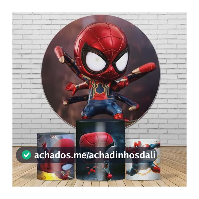 Kit Painel E Cilindro P/ Festa Sublimado Homem Arahna Baby