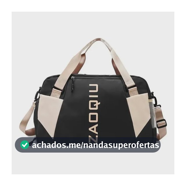 Bolsa de Viagem de Mão Grande Preta para Bordo e Academia