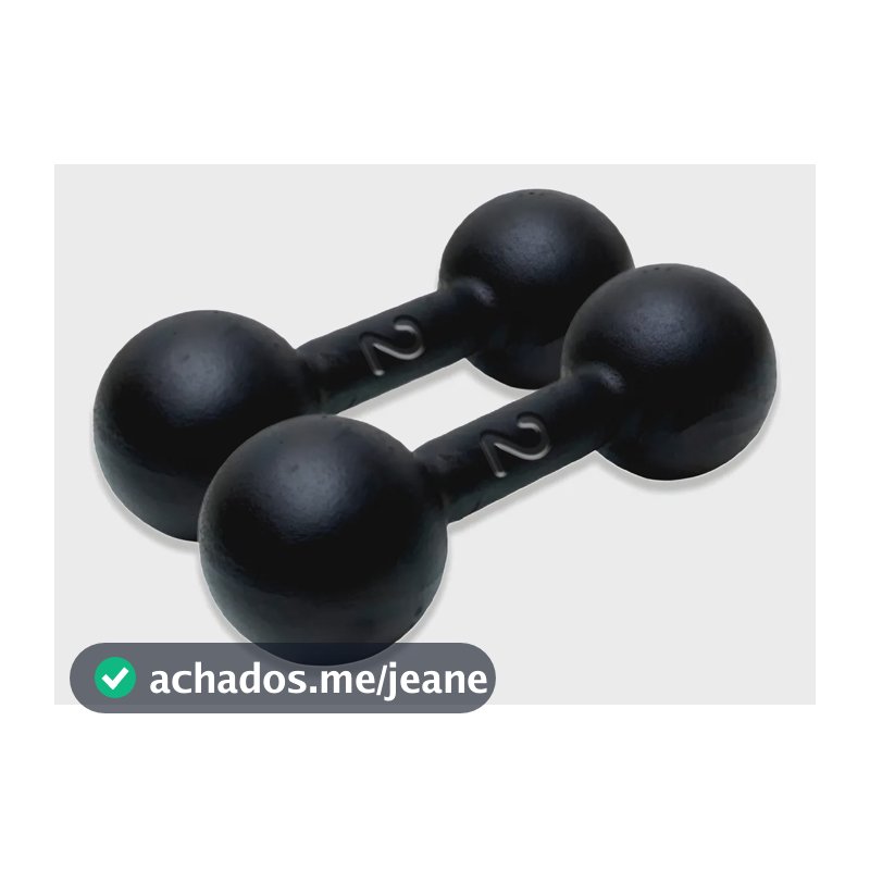 Kit Par Halter 2 Kg Bola Pintado - Peso De Academia T 4 Kg Preto