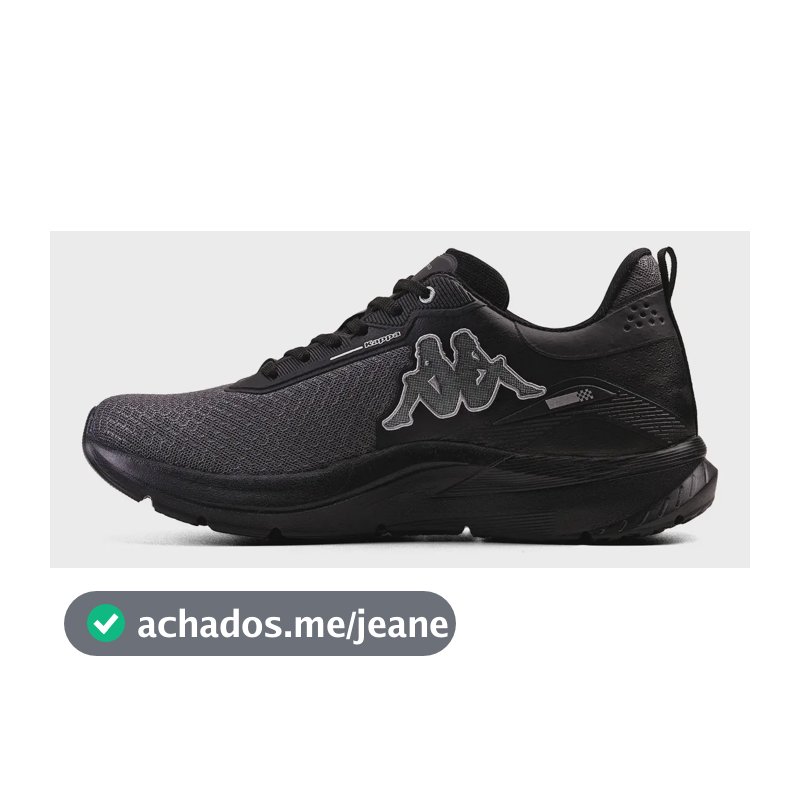 Tênis Kappa Park 2.0 Caminhada Conforto Academia  Unissex Grafite-preto-preto 41 Br