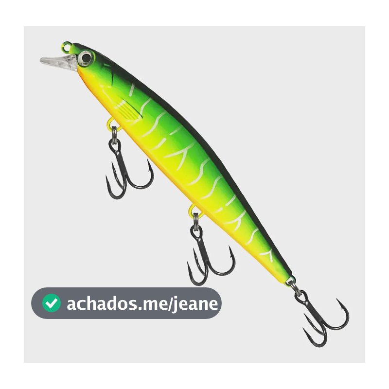 Isca Artificial Traíra Tucunaré 11cm 14g Meia Água 3 Ganchos Green With Yellow