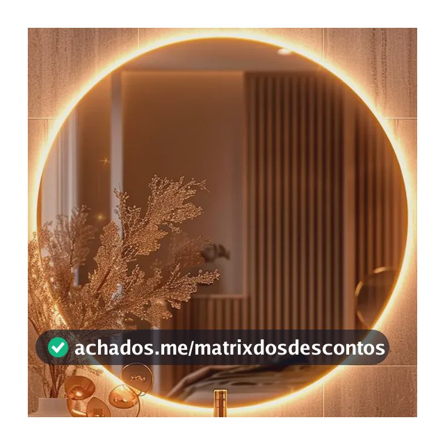 Espelho Redondo 60cm C/ Led Para Parede Quarto Banheiro Sala