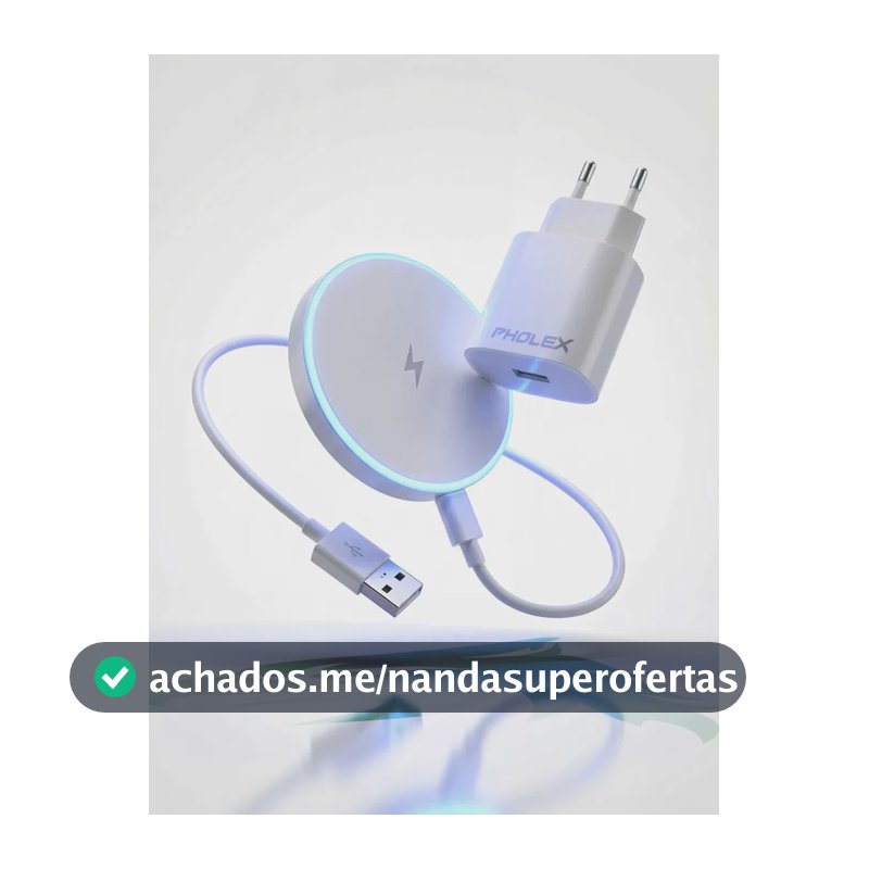 Carregador Indução Magnético Sem Fio Turbo Compatível Com iPhone 11 12 13 14 15 16 Pro Max Samsung Galaxy S25 S24 S23 S22 S21 S20 Fe Ultra Xiaomi Motorola Branco Pholex