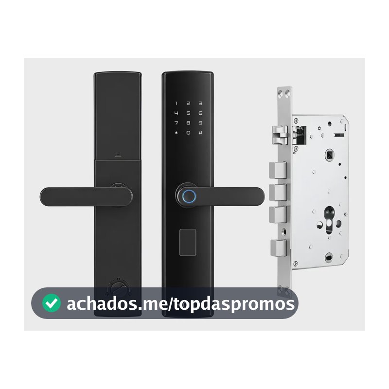 Fechadura Eletronica Digital Digital Quantum Multifuncional Preto