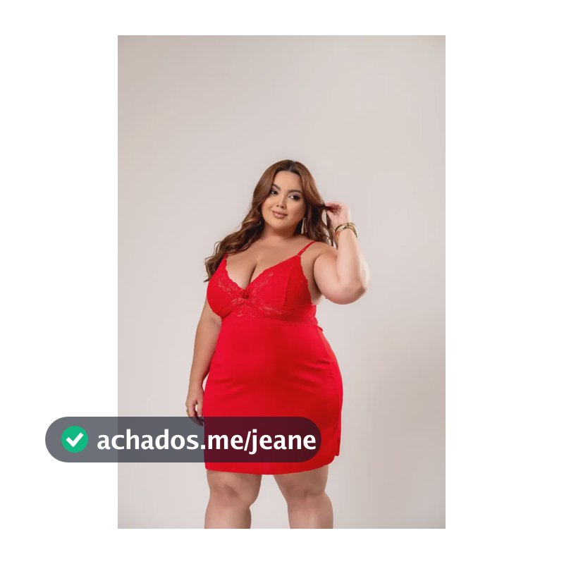 Camisola Plus Size Renda Sexy Alcinha Confortável Delicada Vermelho Rendada G2-50
