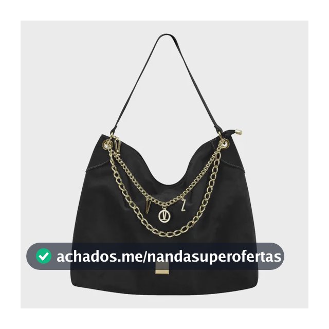 Bolsa Vizzano De Ombro Corrente Dourada 10107.1 Preto