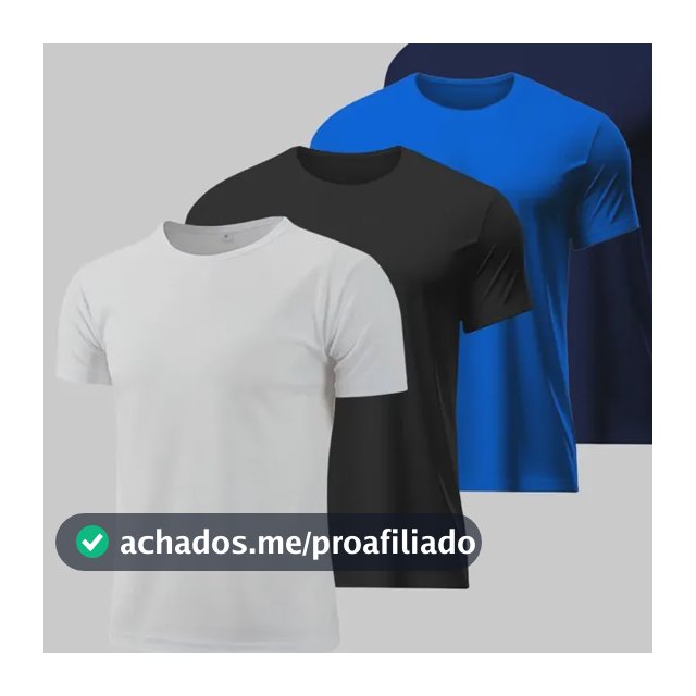 Kit 5 Camisetas Básicas Masculina Dry Fit Lisa Tradicional Cor-1 G