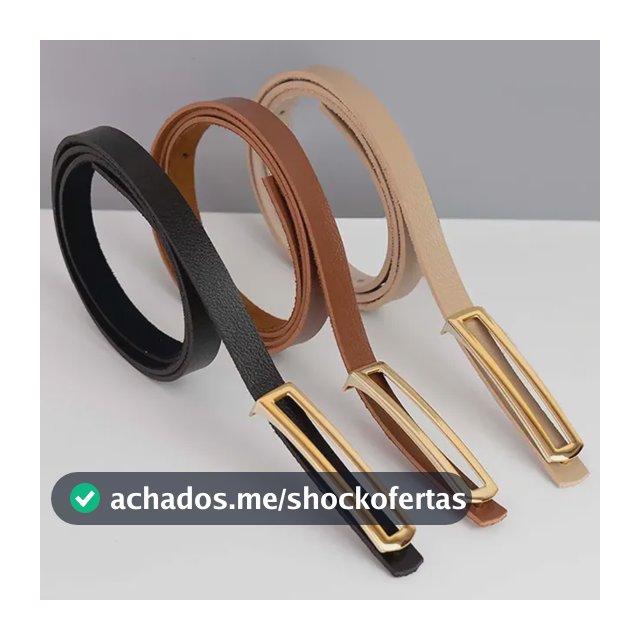 Kit 3 Cintos Femininos Modelador Fino Couro Sintético Luxo Marrom/preto/nude Único