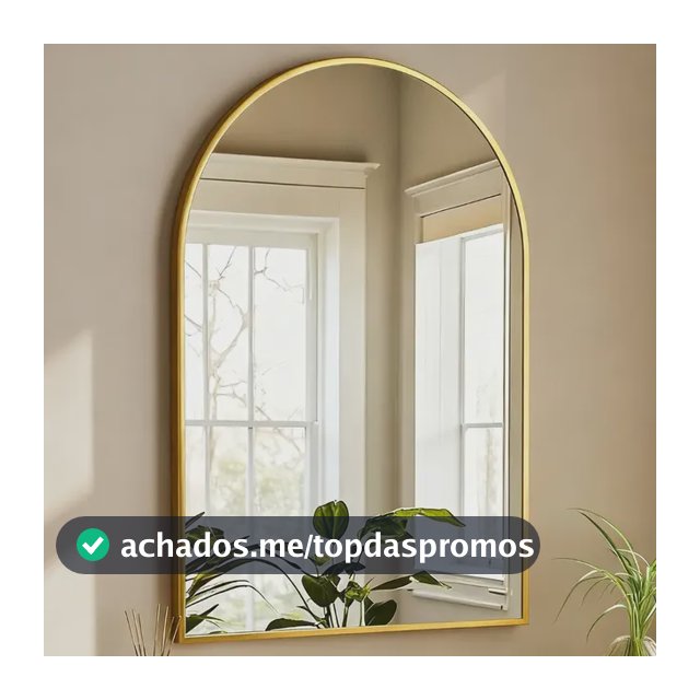 Espelho Banheiro Arco 60x40 Moldura Alumínio Parede Luxo