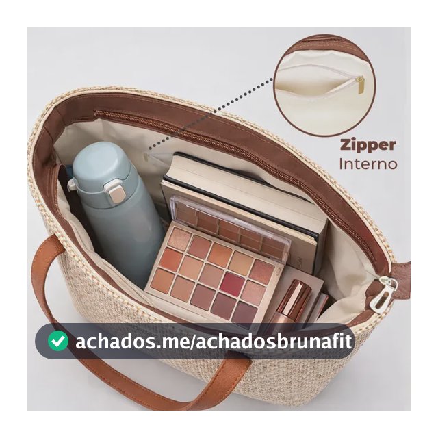 Bolsa Feminina Sacola De Praia Palha