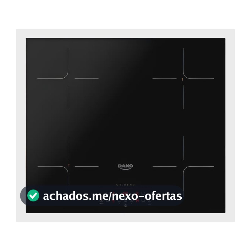 Cooktop Dako Supreme de Indução 4 Bocas Preto para Embutir