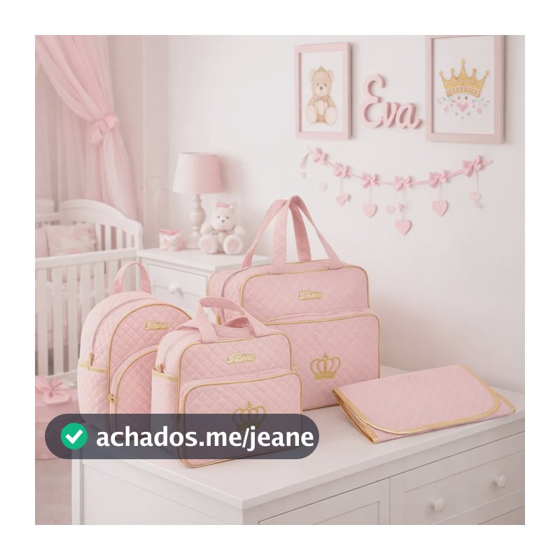 Bolsa Maternidade Menino Menina Mochila Trocador Ric Deveras Rosa-claro