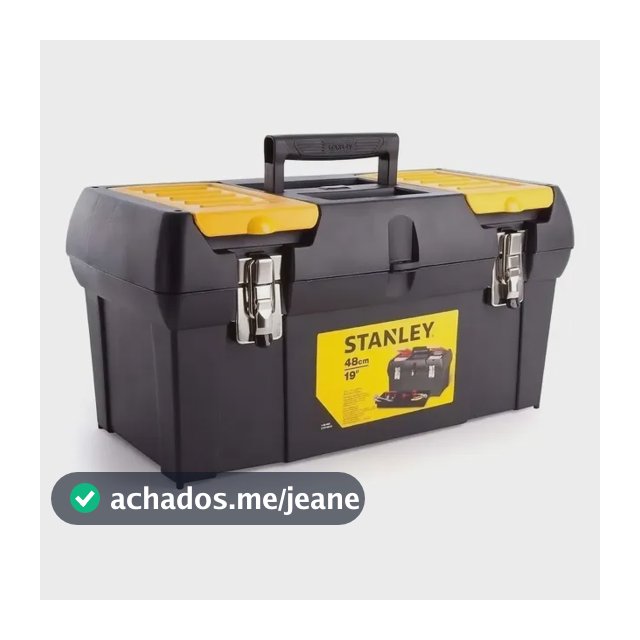 Caixa de ferramentas Stanley 19-013 Plastic Metal Lock, cor preta