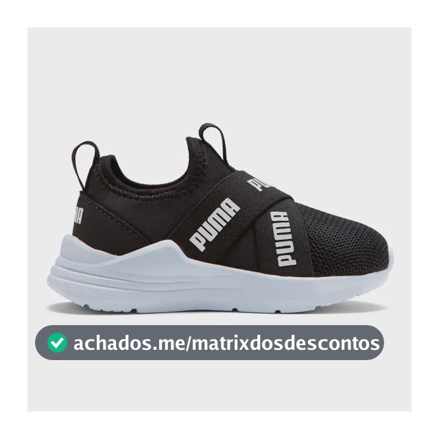 Tênis Infantil Wired Run Slip-on Puma Puma Black-puma White Liso 21
